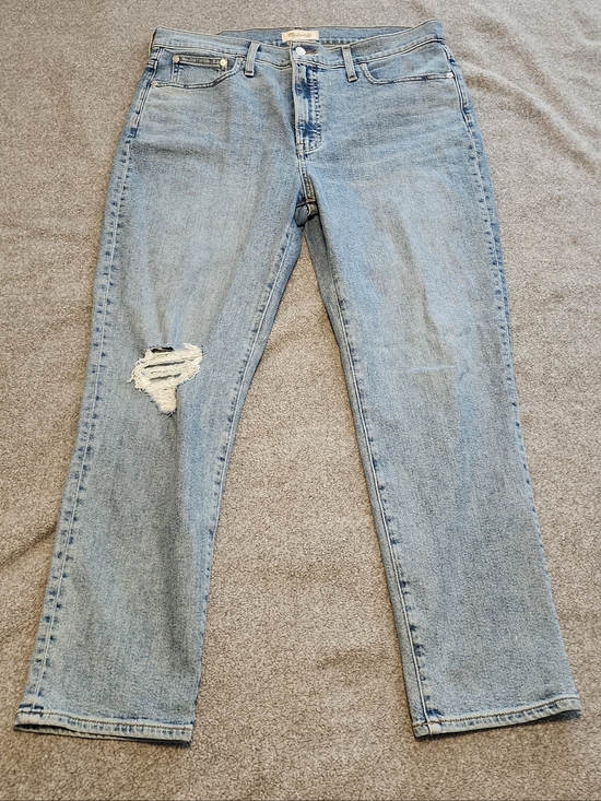 Madewell Denim - Madewell The Perfect Vintage Jean Light Wash Distressed Straight Leg Jeans 32